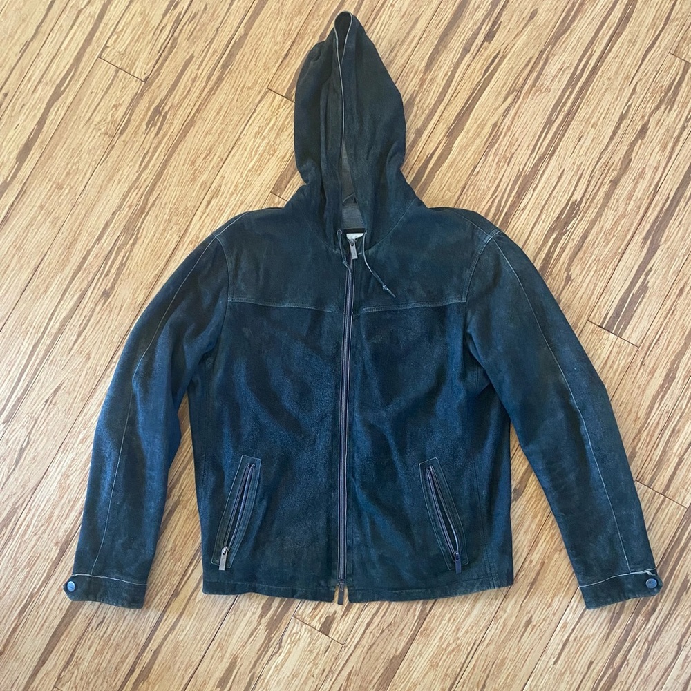 Armani Collezioni lightweight lambskin leather jacket size 40